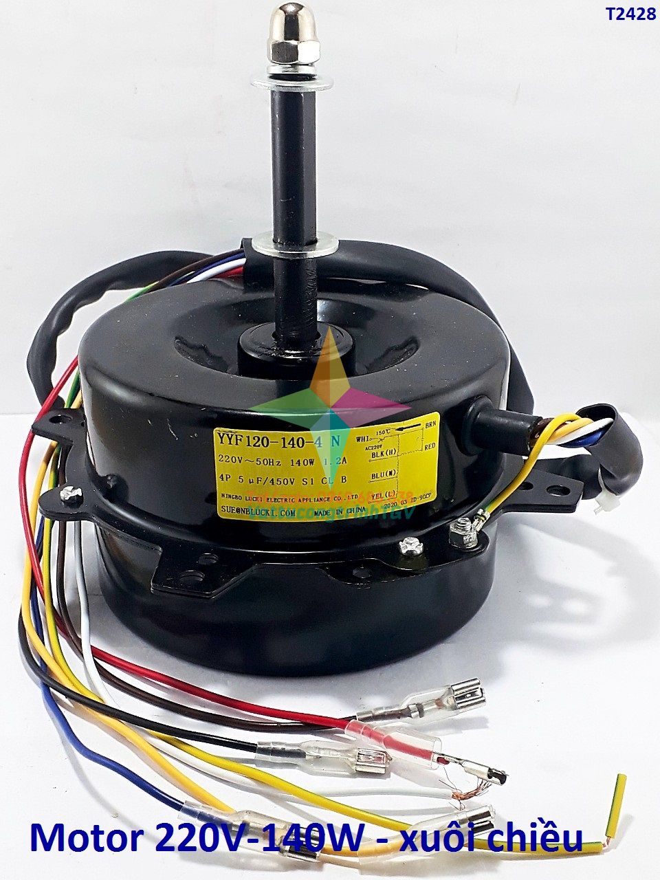 Motor vỏ đen 220V-140W, xuôi chiều thay thế cho quạt điều hòa hơi nước