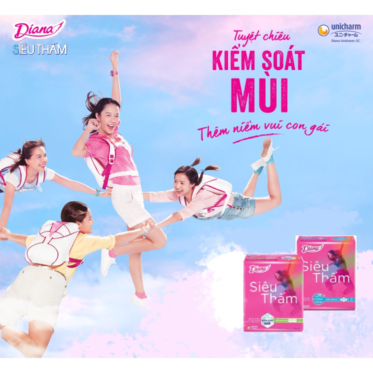 [HCM]Combo 4 Băng Vệ Sinh Diana Siêu Thấm Siêu Mỏng Không Cánh (Gói 8 Miếng)