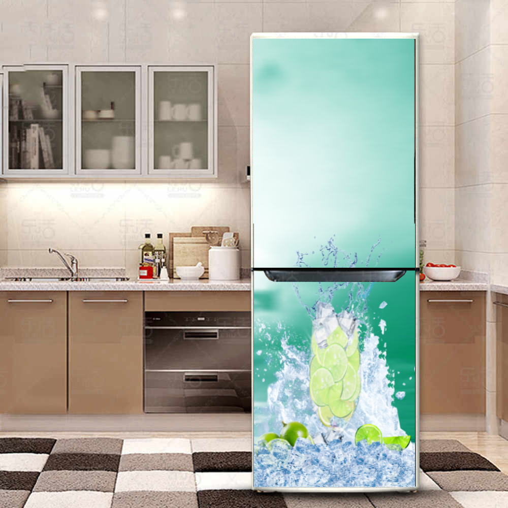 Decal dán trang trí tủ lạnh trái chanh