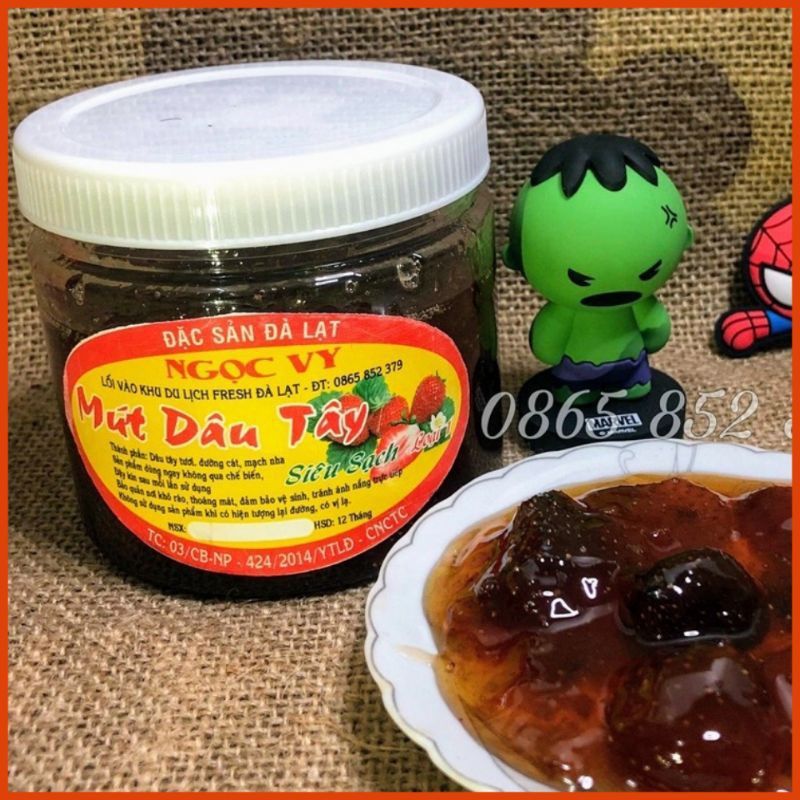 500gr mứt dâu tây đà lạt | nutfarm đà lạt | trái cây sấy không đường | đặc sản đà lạt