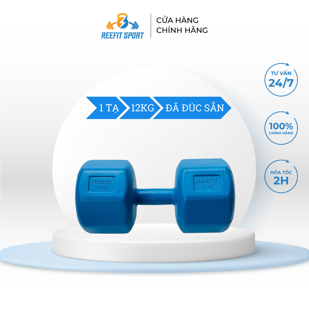 Tạ Tay Nhựa Bát Giác Reefit 12kg có ruột