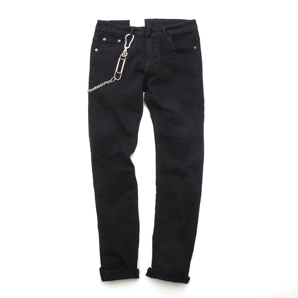 [Hoàn Tiền 15%] Quần Jean Skinny Đen Trơn Basic Vải Dày Co Giãn