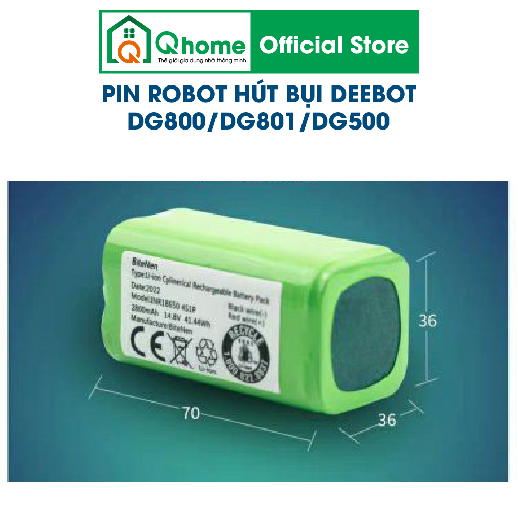 PIN ROBOT HÚT BỤI DEEBOT ECOVACS DG800- DG801- DG805