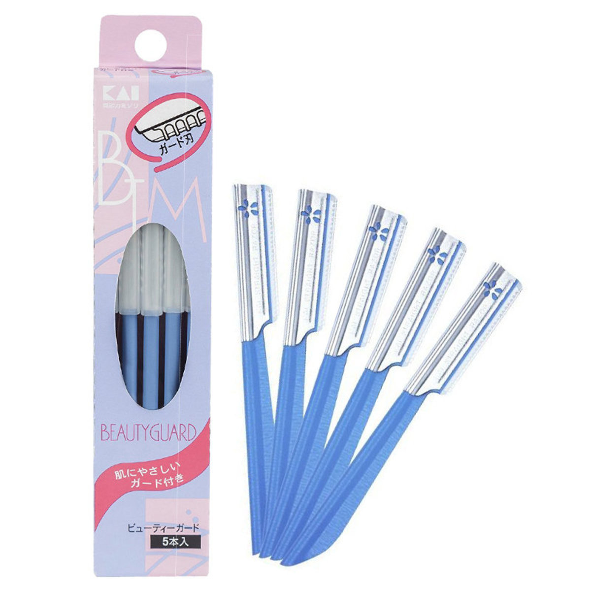 Set 5 dao cạo lông mày, lông mặt KAI (có lớp bảo vệ)