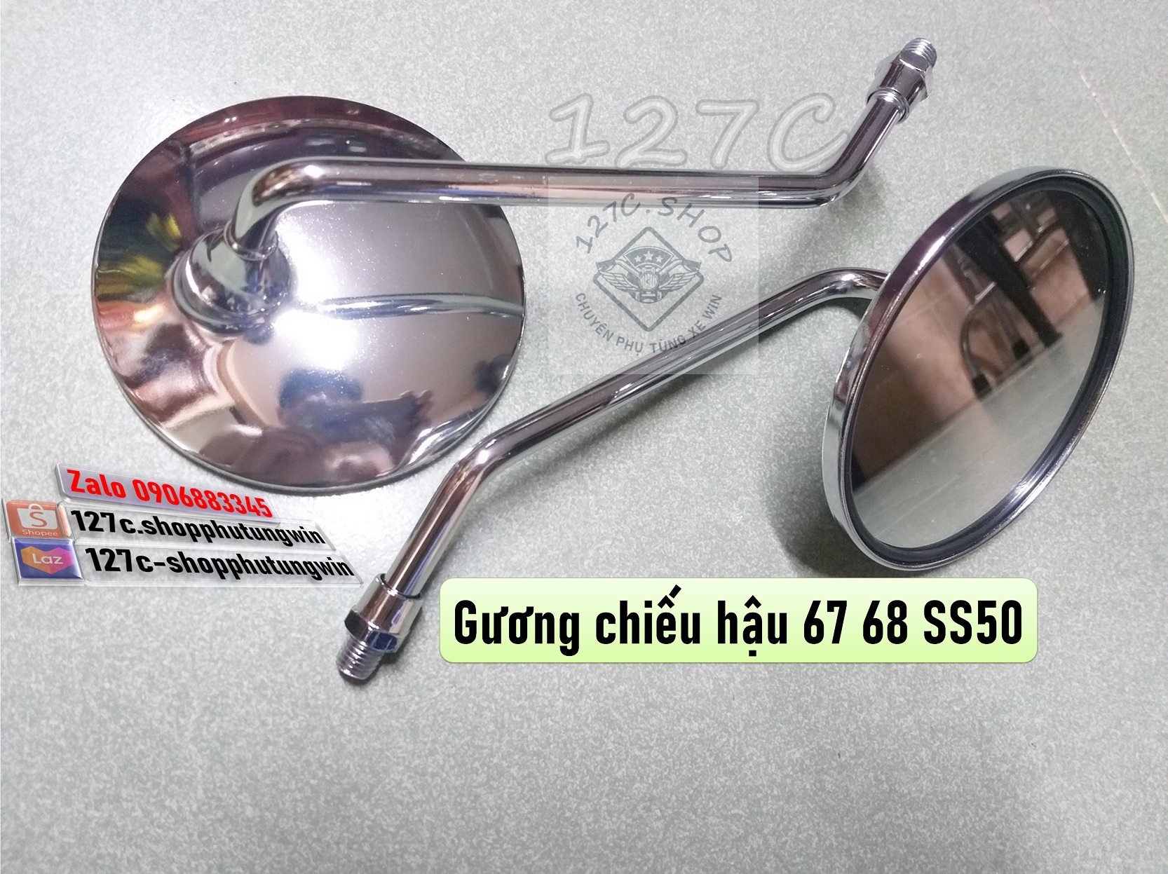 [HCM] Kính chiếu hậu / Gương chiếu hậu 67 68 SS50 (Chân kính 10ly)