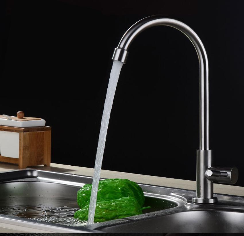 [HCM]Vòi rửa chén bát xả lạnh cắm chậu - Inox 304 nguyên khối xoay 360 độ