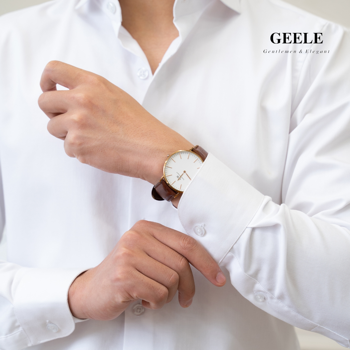 Áo Sơ Mi Trắng Cổ Button Down Form Regular FIT GEELE