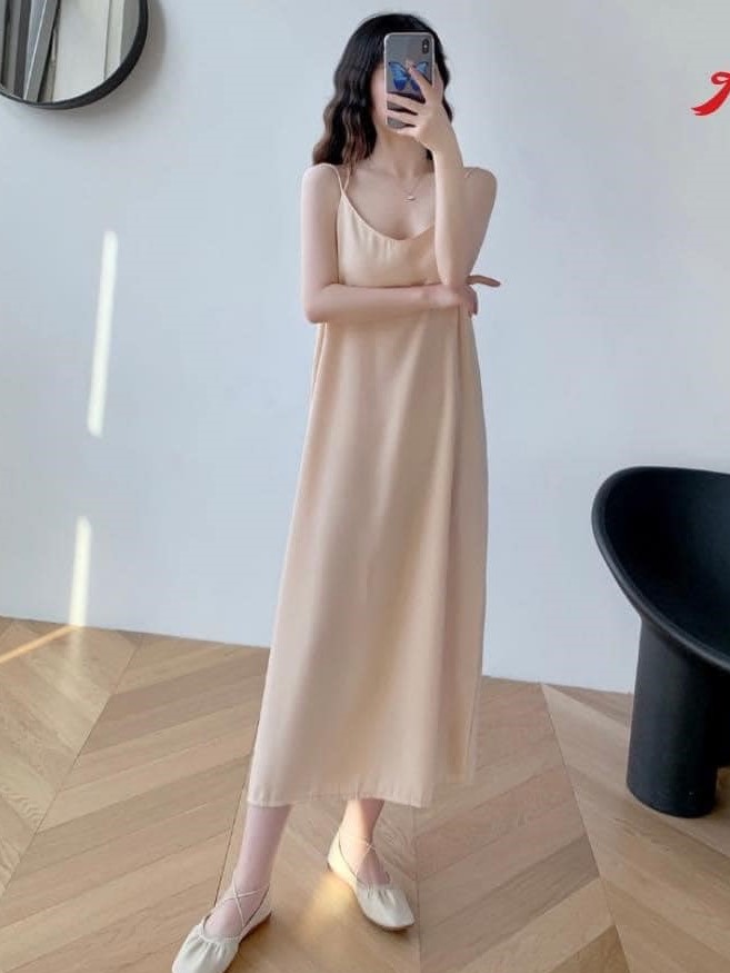 Freeship Đầm cami 4 dây chéo lưng vải mềm cao cấp