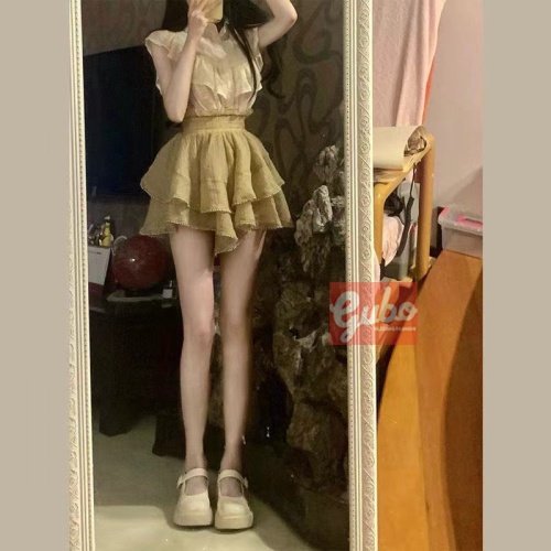set nữ tiểu thư  set nữ phối váy basic phong cách hàn quốc GUBO99I21