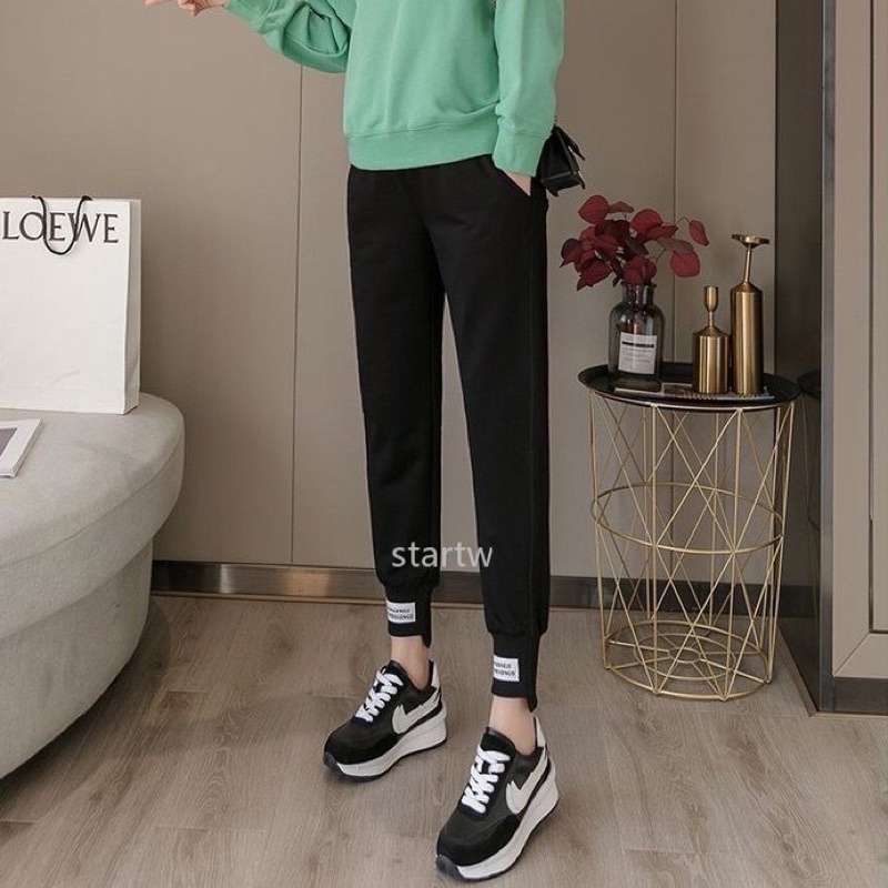 Quần bầu chất nỉ dáng thể thao bom gấu siêu xinh-quần nỉ bầu thu đông