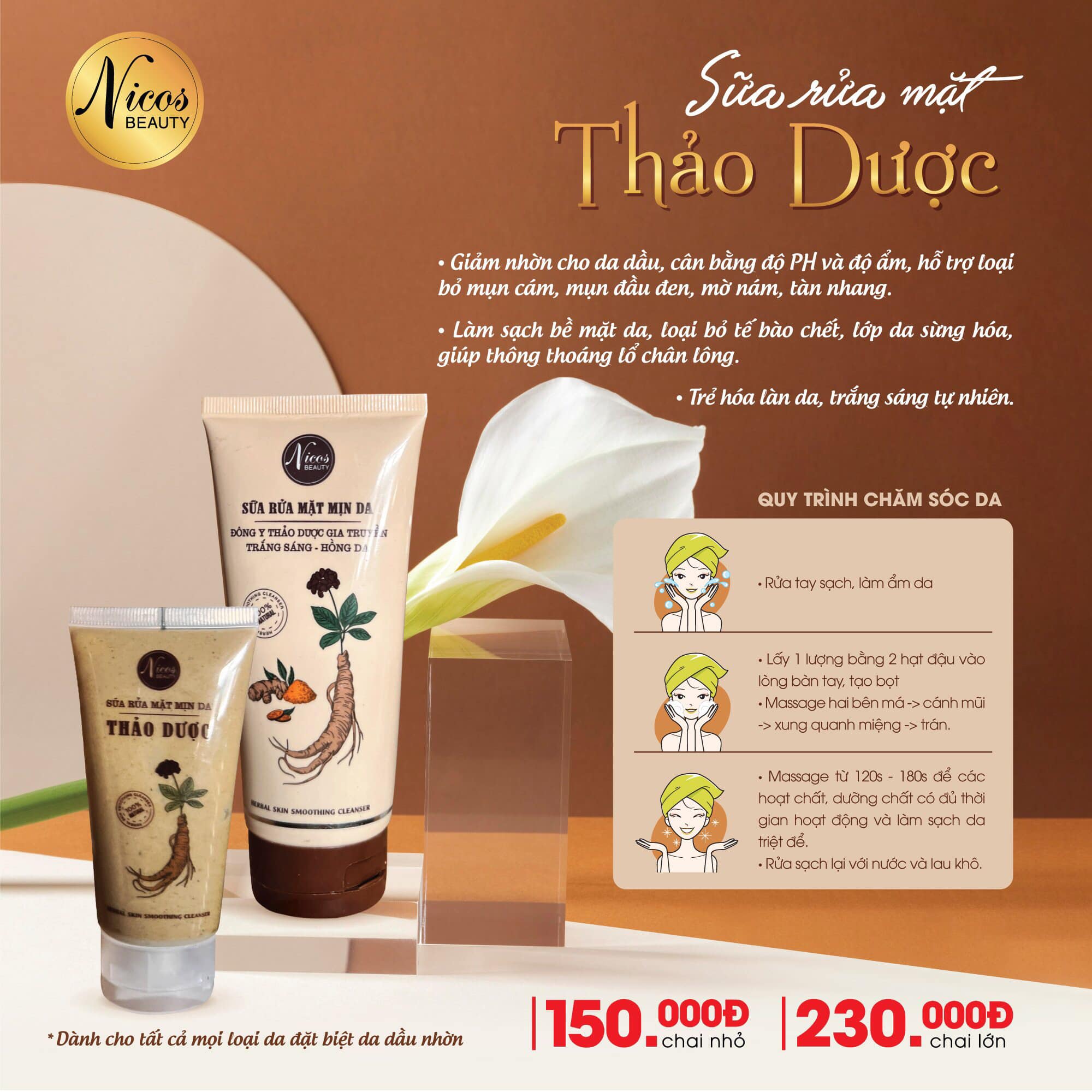 Sữa Rửa Mặt Đông Y Gia Truyền Nikos Thanh Nhi Chính Hãng
