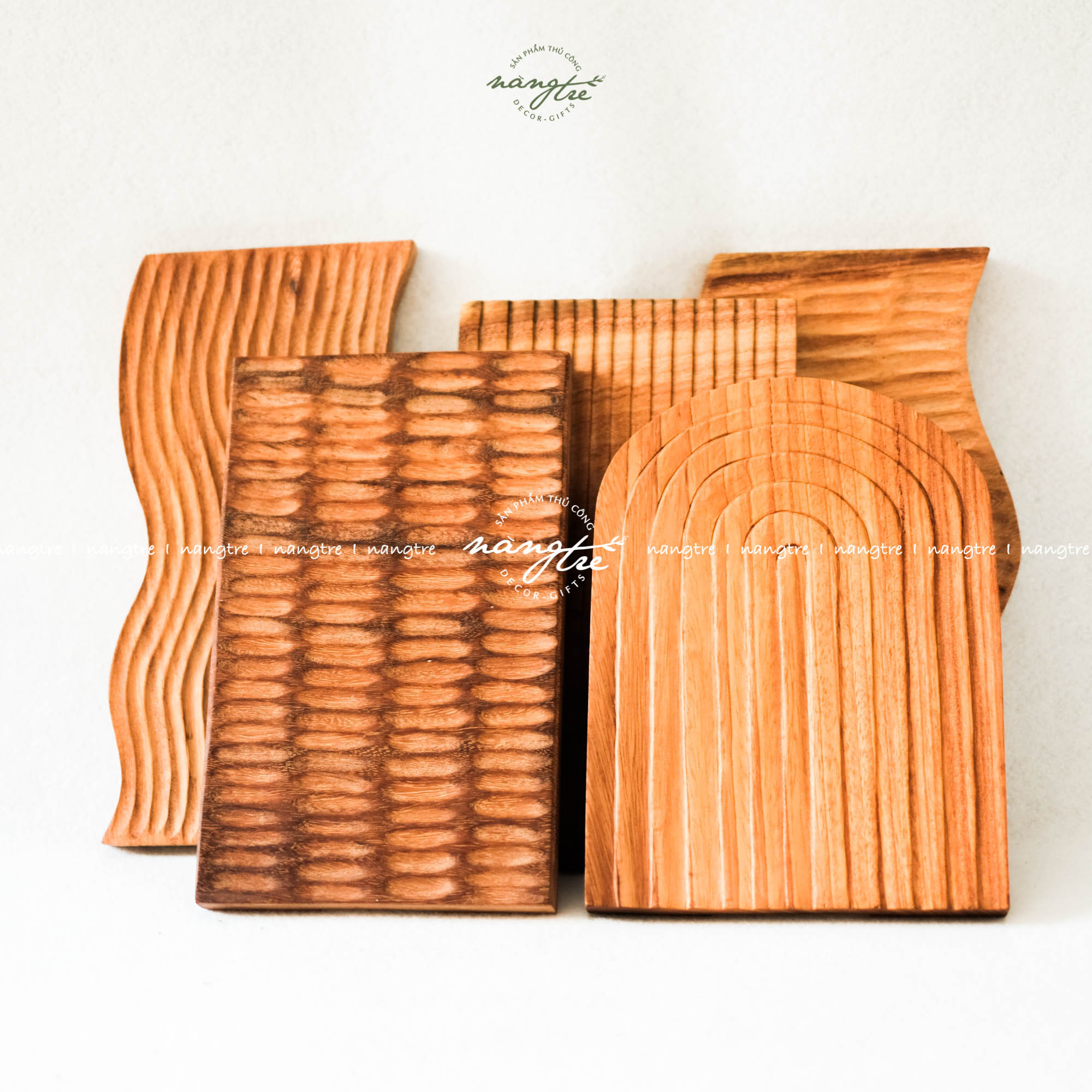 Khay thớt gỗ đỏ trang trí,decor