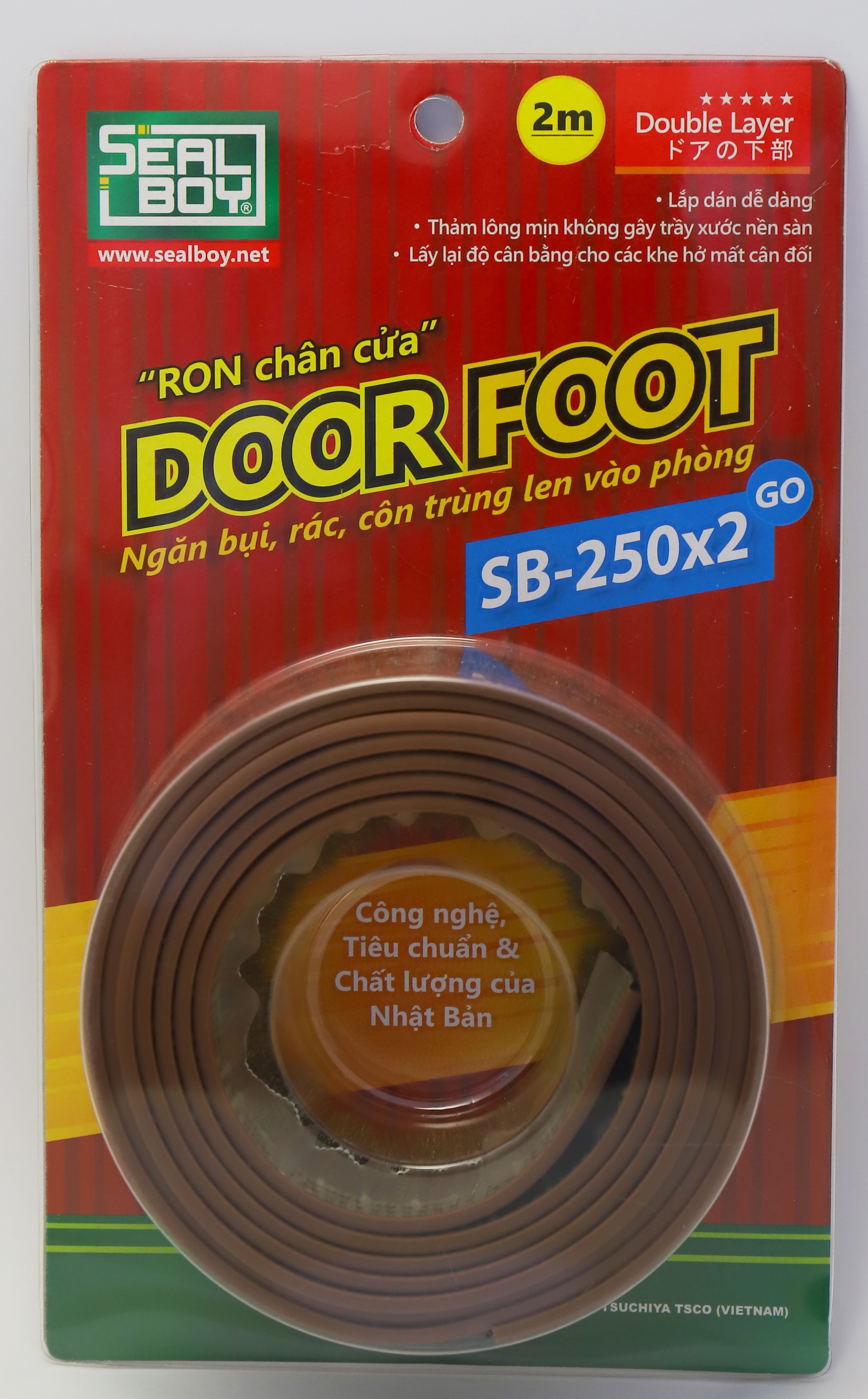 Dán chân cửa màu nâu gỗ - ron cửa sealboy- chất lượng nhật bản