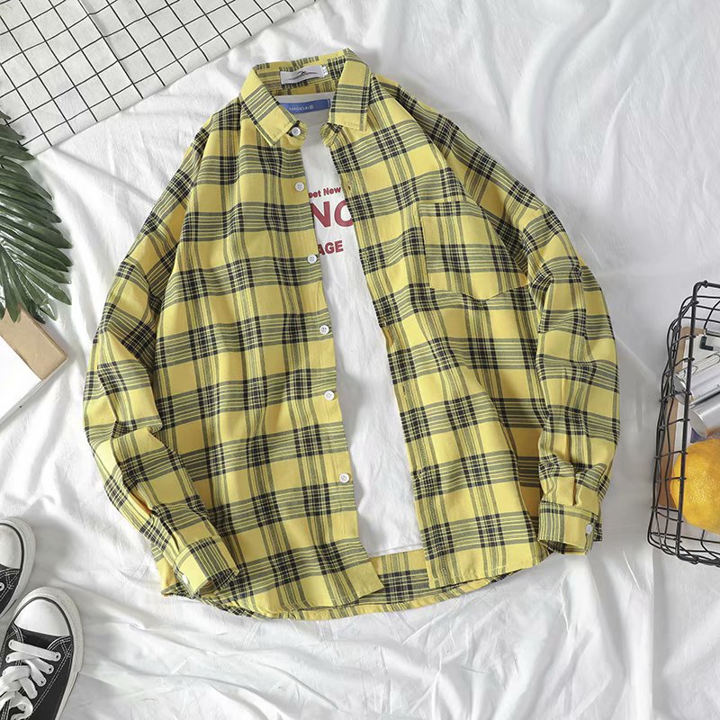 Áo Khoác sơ mi Unisex nam nữ Kiểu Dáng Sơ Mi Caro không nón Thời Trang trends 2020