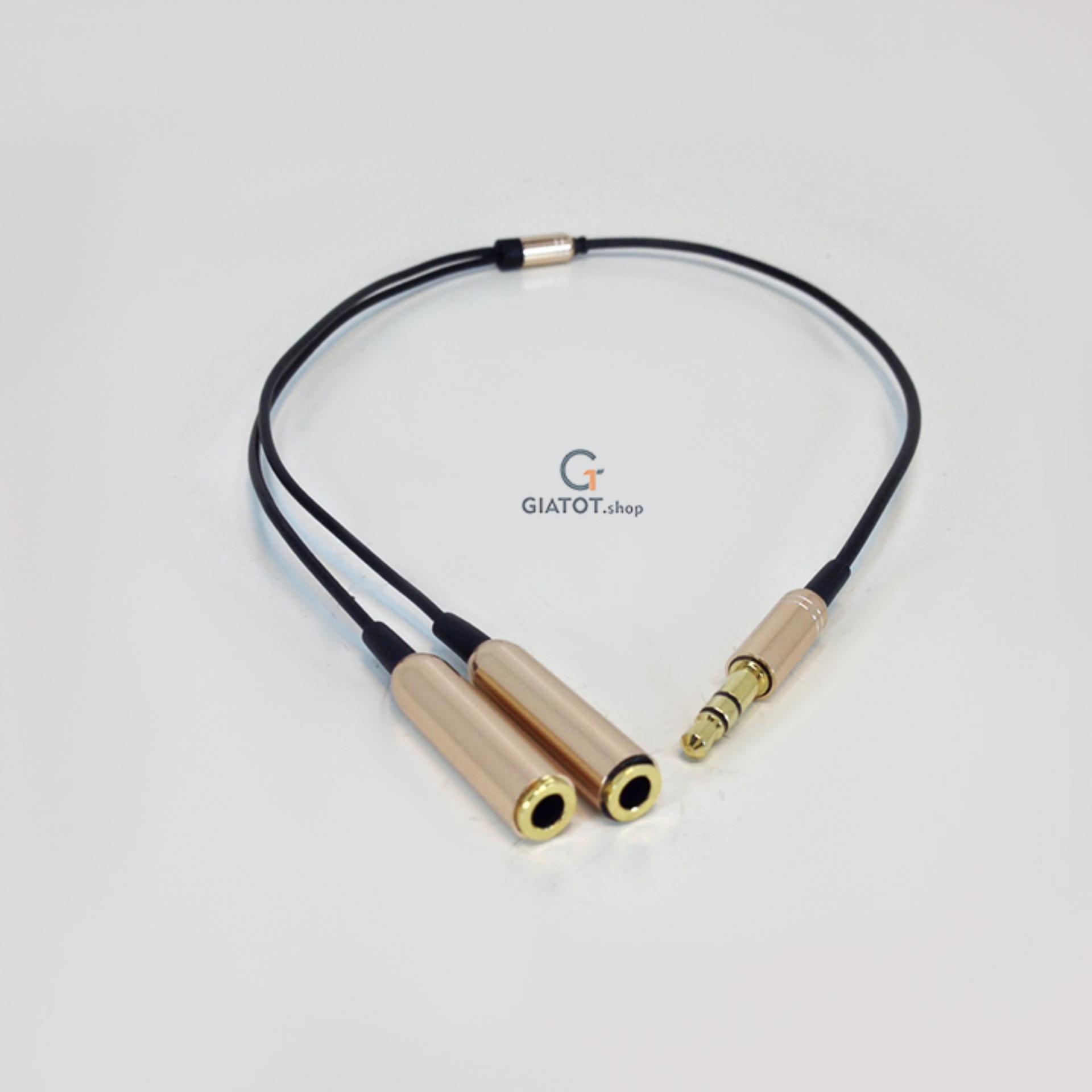 Cáp chia Audio 2 cổng 3.5mm, cáp chia 1 ra 2 loại 1 cao cấp