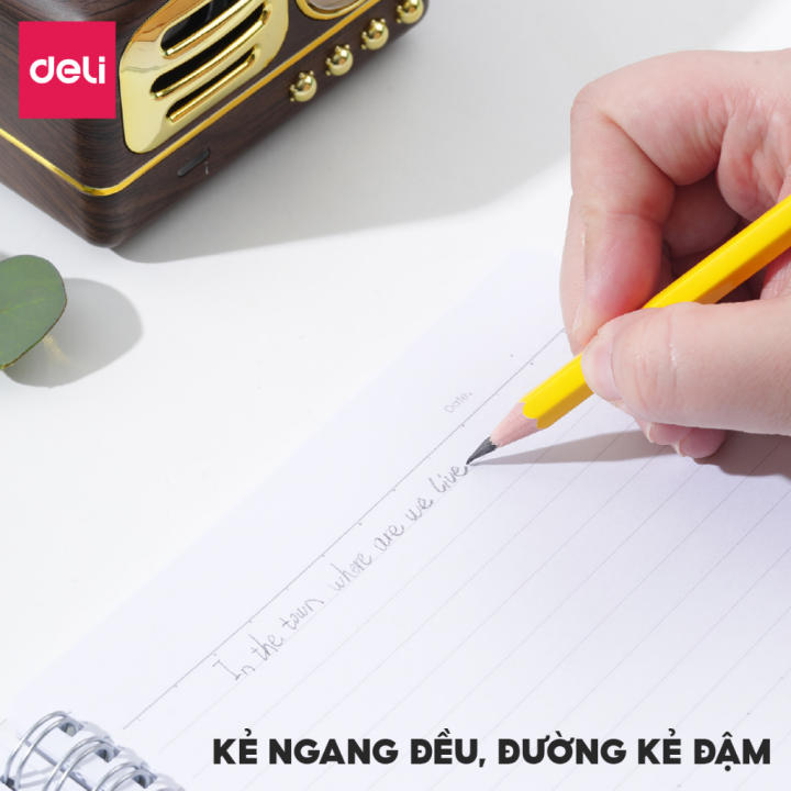 Sổ Tay Bìa Trong Chính Hãng Deli, Sổ Ghi Chép A5/B5 Gáy Xoắn 120 Trang Kẻ Ngang, Vở Lò Xo Dành Cho Học Sinh Sinh Viên - Hình ảnh 9