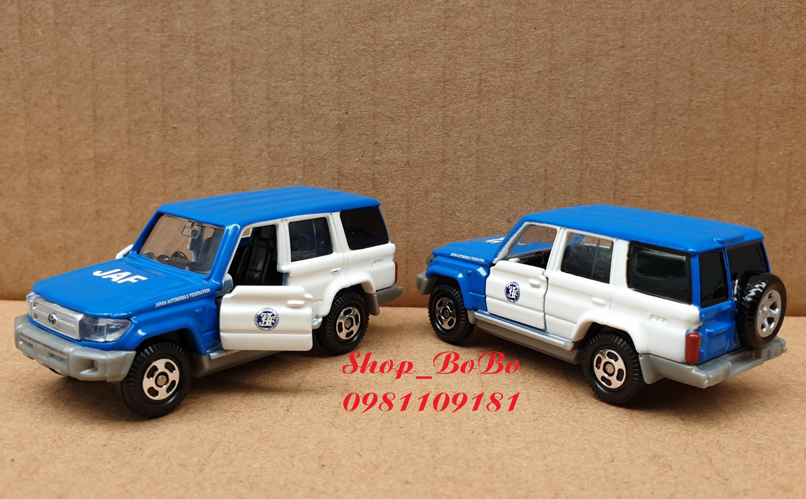 Xe mô hình Tomica - Xe Toyota Land Cruiser 70 JAF mở được cửa màu xanh giá rẻ cho bé hay sưu tập