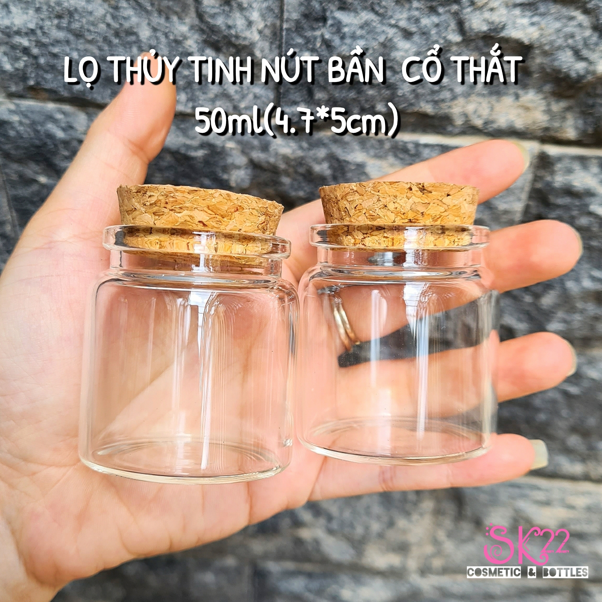 🎀LỌ THỦY TINH NÚT BẦN CỔ THẮT 50ml/60ml/100ml/150ml🎀