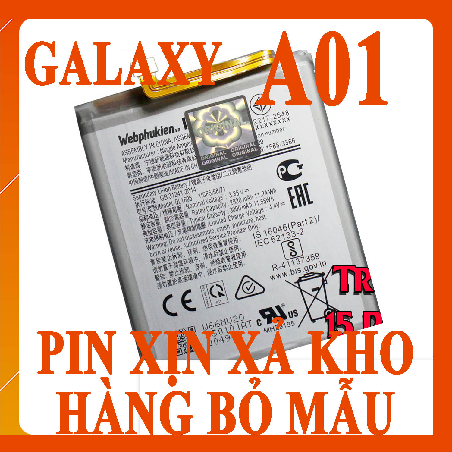 Pin Scud cho Samsung Galaxy A01/A01 Core dung lượng 3000 mAh