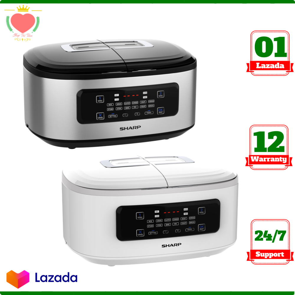 BÁO GIÁ NỒI ĐÔI ĐA NĂNG TWIN COOKER SHARP KN-TC50VN-SL 1.8L - HÀNG CHÍNH HÃNG | Shopee Lazada Sendo Tiki mới nhất 6 KN-TC50VN-SL | Nồi đôi đa năng Sharp KN-TC50VN-SL - Hàng chính hãng