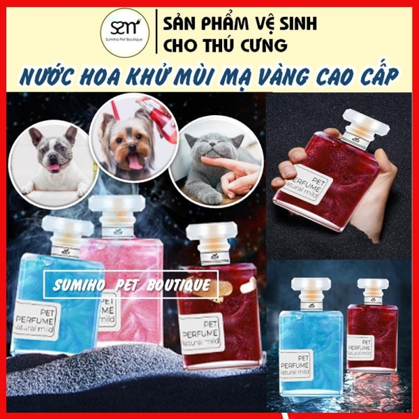 ✉♘ BEST BYE Nước hoa dưỡng lông cho chó mèo thú cưng Pet Perfume (chai 50ml có lá vàng sang chảnh)
