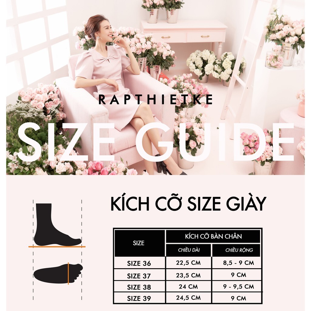RẬP - Giày Đen Mũi Nhọn Đính Đá Quai - RS 06
