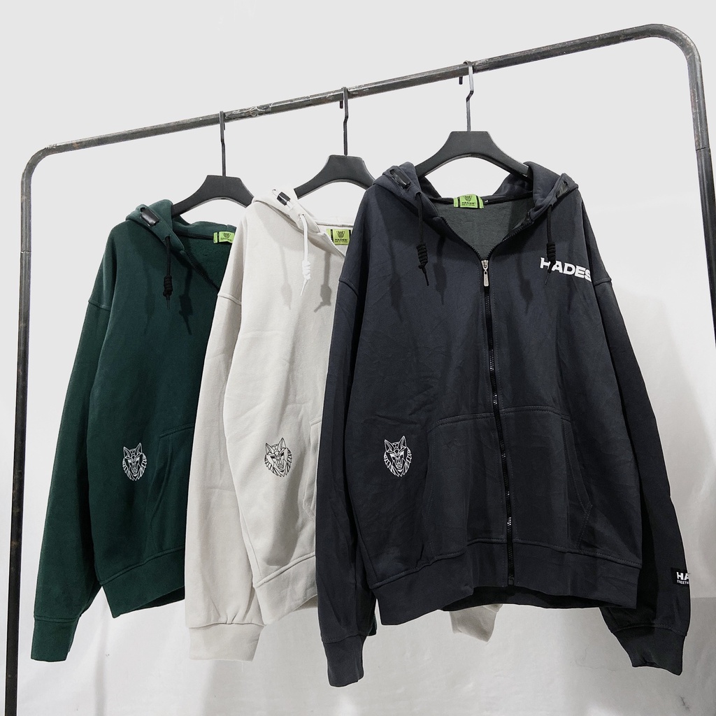 Hoodie zip Unisex Mặt vuông