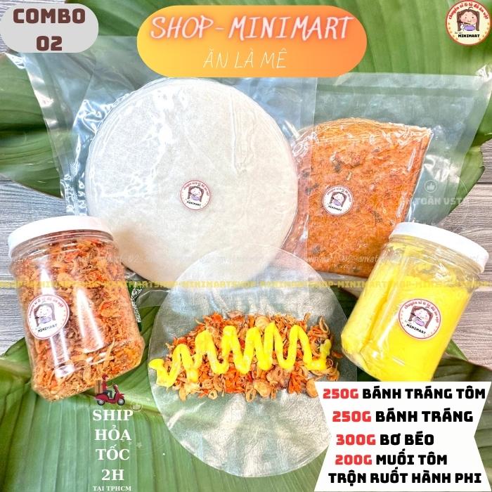 Bánh Tráng Phơi Sương-  Bánh Tráng Trắng  + Bánh Dẻo Tôm + Muối Ruốt Hành Phi + Bơ Béo -C02- ĂN LÀ MÊ - SHOP MINIMART 02