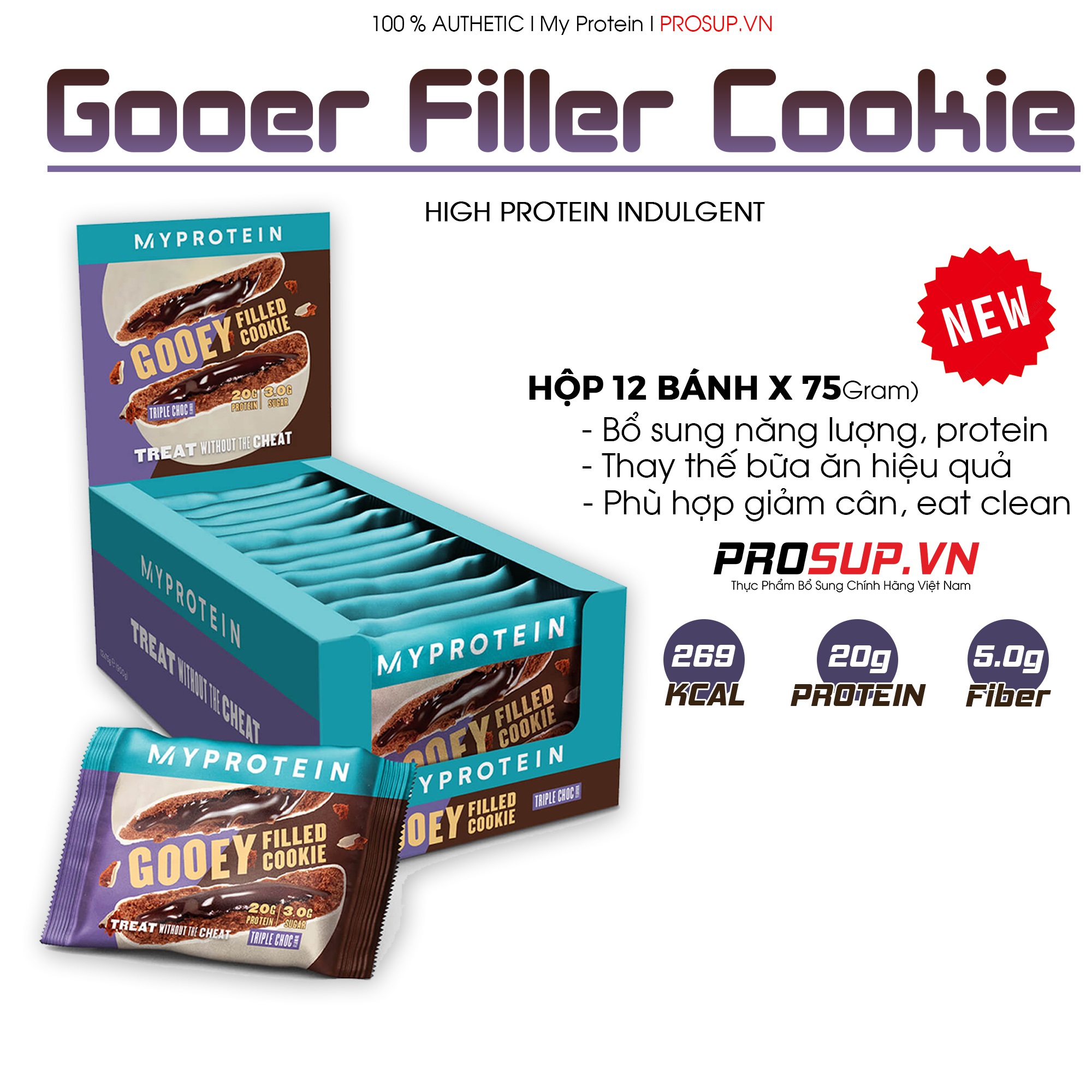 Gooey Filled Cookie - My Proteinbánh Protein Nhân Tan Chảy Siêu Ngon