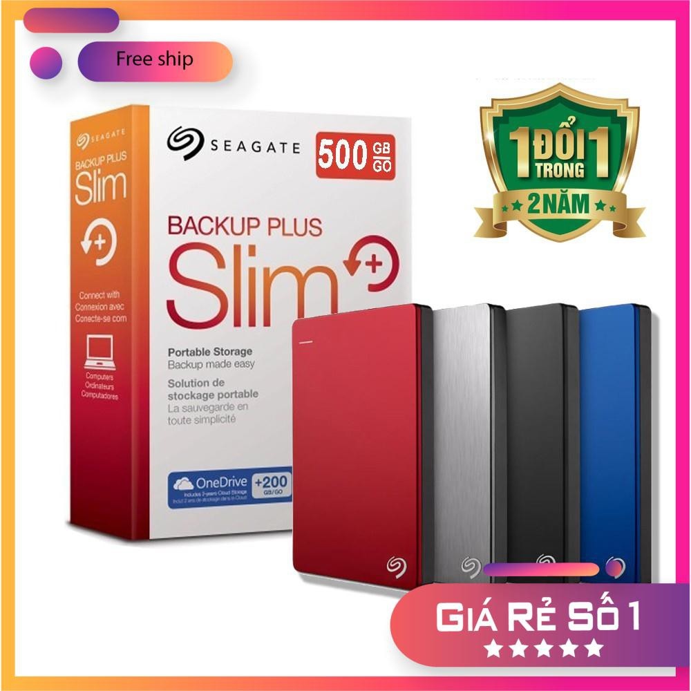 Ổ cứng di động Seagate 500GB Backup Slim - BH 24 THÁNG