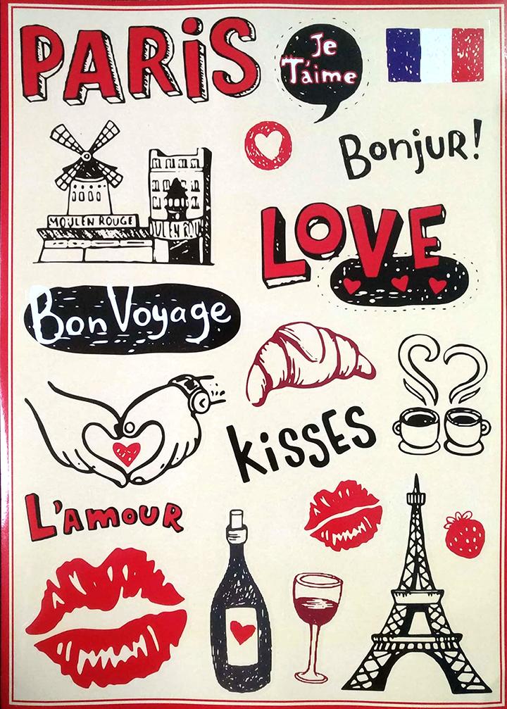 Tấm sticker dán chủ đề PARIS