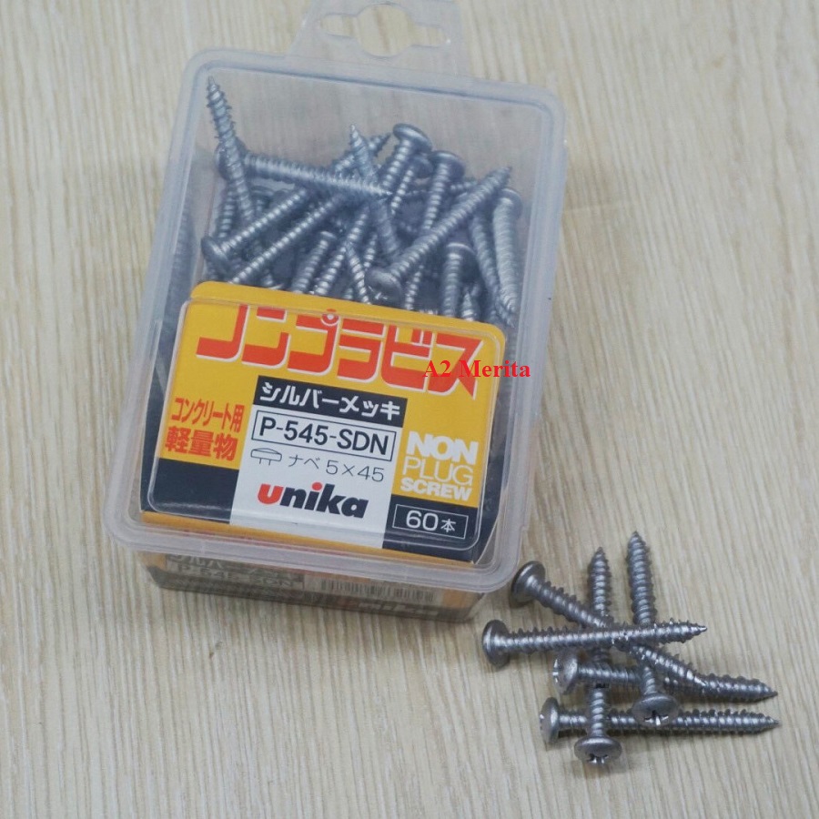 Vít bê tông 5mm đầu dù Unika P545 (Không cần tắc kê nhựa)