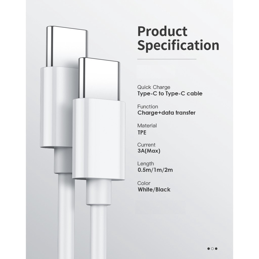 Cáp sạc nhanh type c to type c pd qc 60w samsung xiaomi redmi