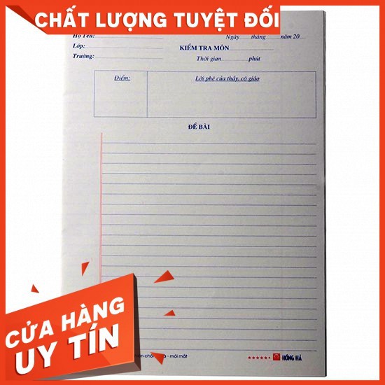 5 tập giấy kiểm tra kẻ ngang Hồng Hà 4913