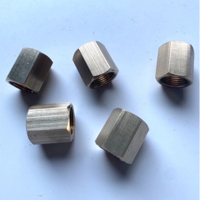Nối 2 đầu ren trong phi 17mm đồng (măng sông ren 3/8)
