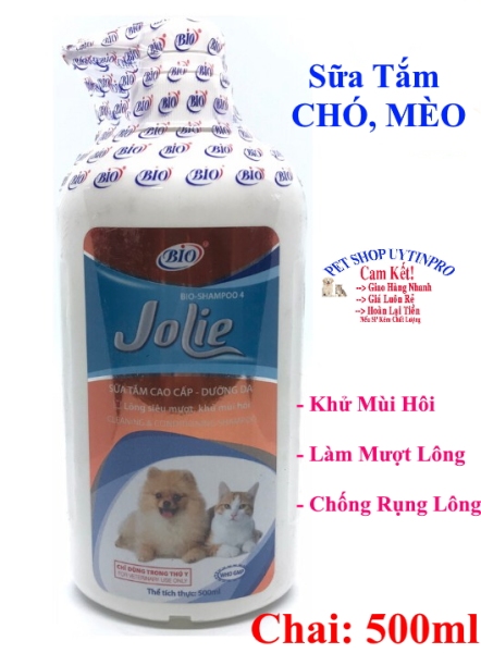 SỮA TẮM CHÓ MÈO Bio Jolie Khử mùi hôi Giúp lông siêu mượt Chống rụng lông CHAI 500ML Xuất xứ Việt Nam