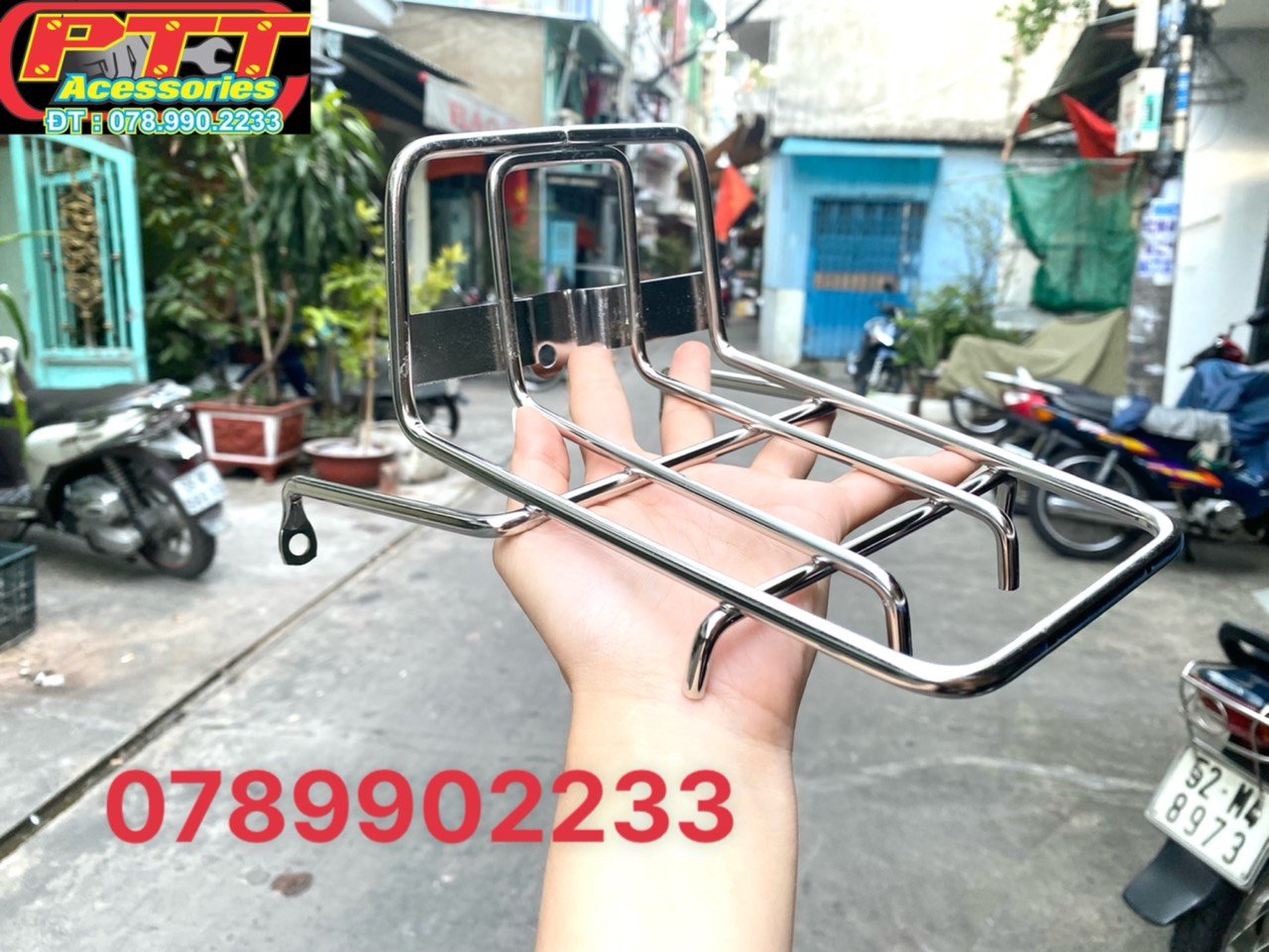 BAGA MŨI TRƯỚC INOX XE CUB MỚI ( CUB TÂY Á )