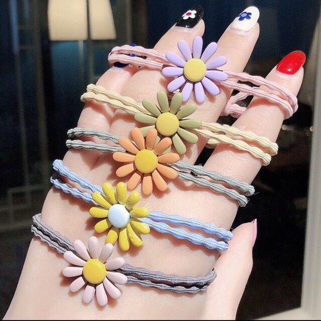 Dây cột tóc hoa cúc🌸dây buộc tóc 2020