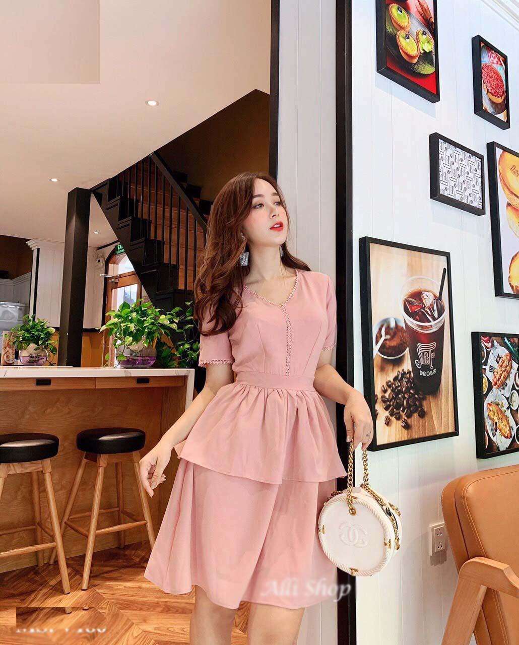 Đầm Nữ  Xòe Nhún Eo Thời Trang Sgr Đ82
