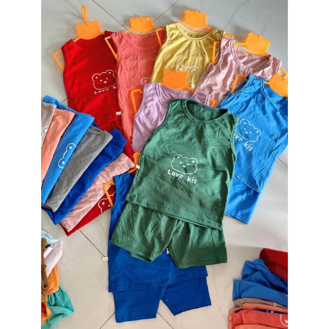 Combo 5 bộ ba lỗ sát nách ngắn tay cho bé trai/gái 6-18kg