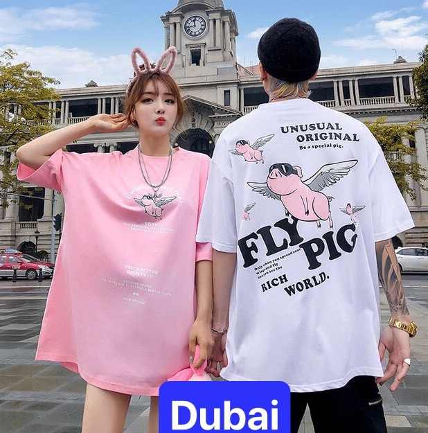 ÁO THUN TEEN PHOM FORM RỘNG TAY LỠ NAM NỮ HÀN QUỐC MÀU HỒNG HEO THIÊN THẦN ULZZANG HÀN QUỐC - DUBAI FASHION