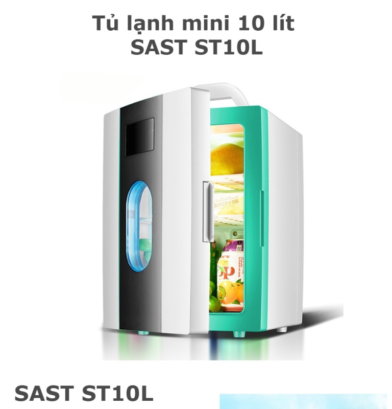Tủ lạnh mini 10 lít SAST ST10L 2 chế độ làm lạnh hâm nóng cho gia đình và trên ô tô