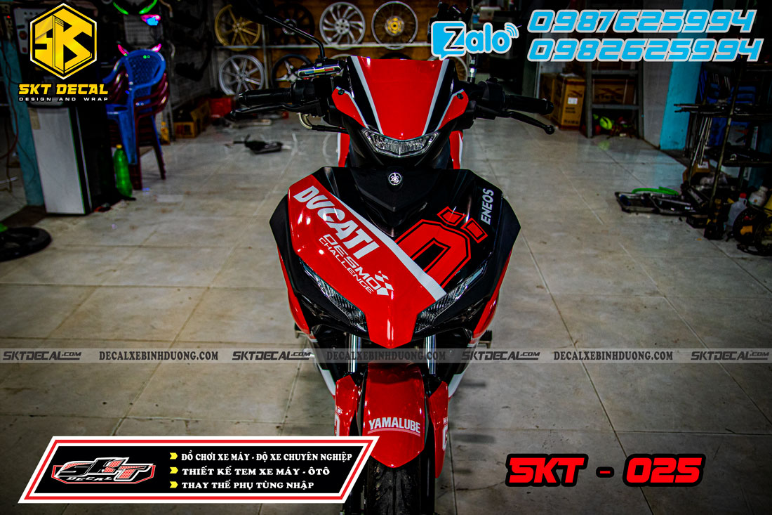 tem trùm exciter 155 đỏ trắng đen ohlin