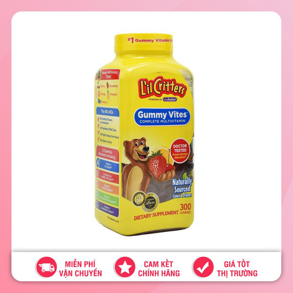 KẸO DẺO VITAMIN L'IL CRITTERS GUMMIE VITES 300 VIÊN MỸ [DATE 2025]