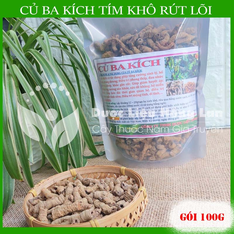 Củ ba kích tím khô gói 100gram - công ty tnhh dược liệu hồng lan