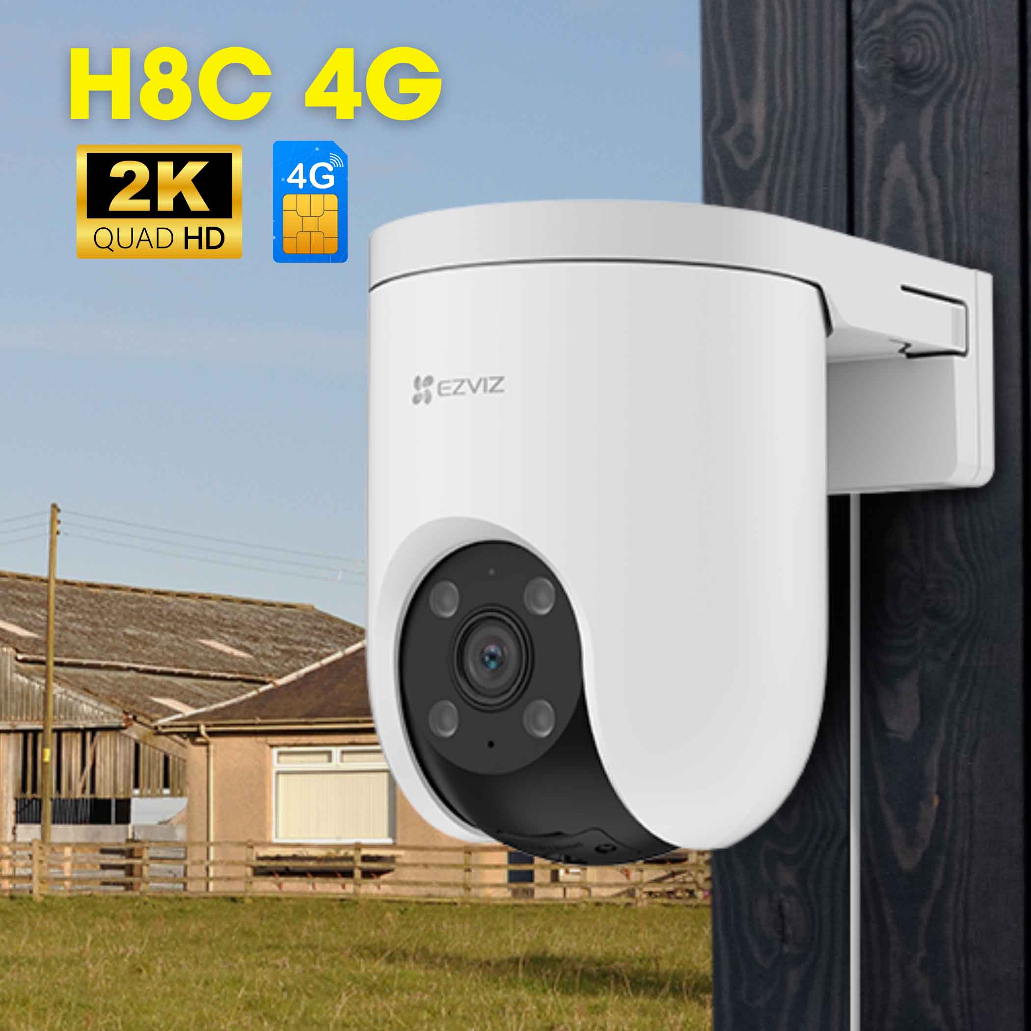 camera quay quét sử dụng sim 4G thích hợp cho nơi không có mạng internet ezviz H8C 4G