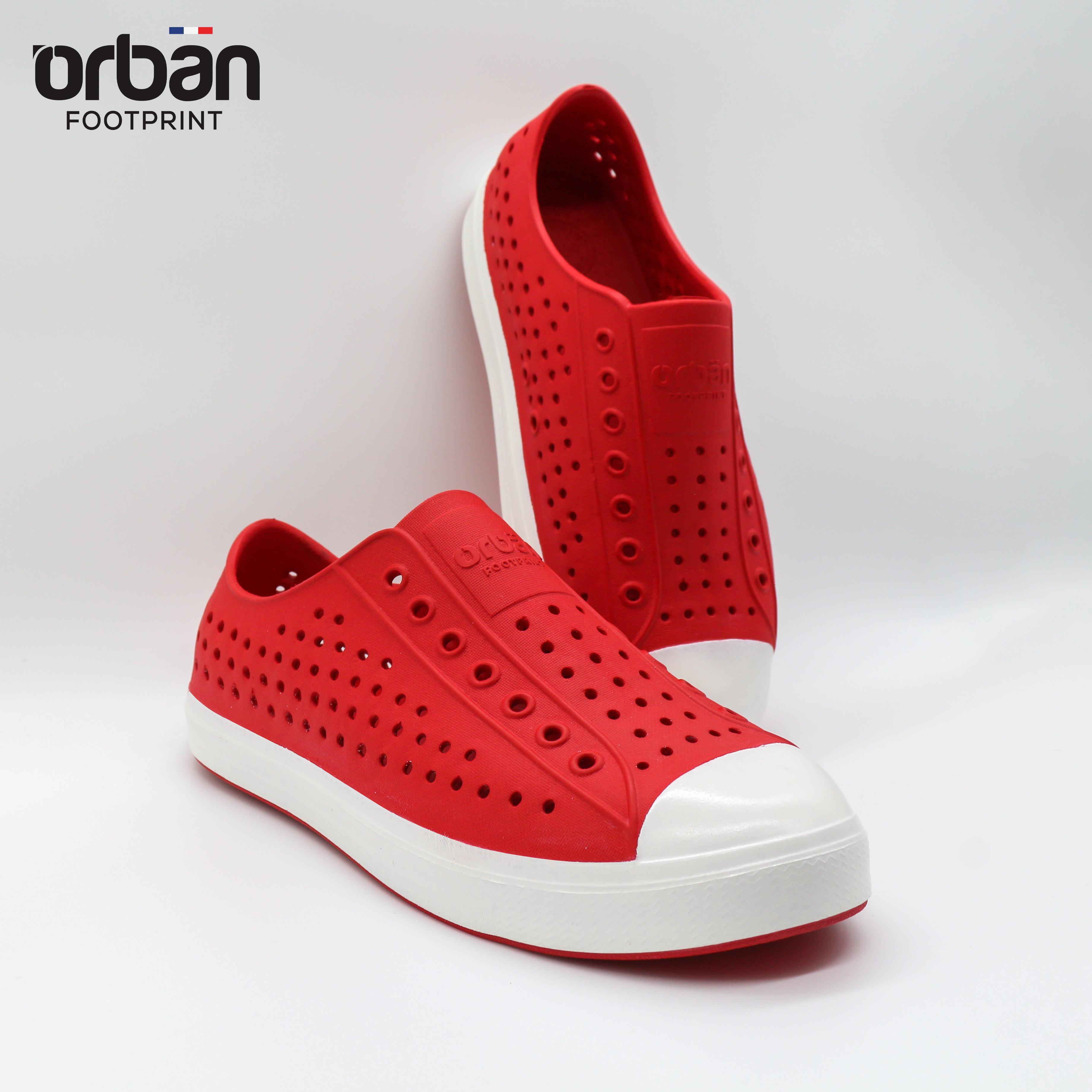 Giày slipon thông hơi urban footprint eva fylon d2001 đỏ trắng