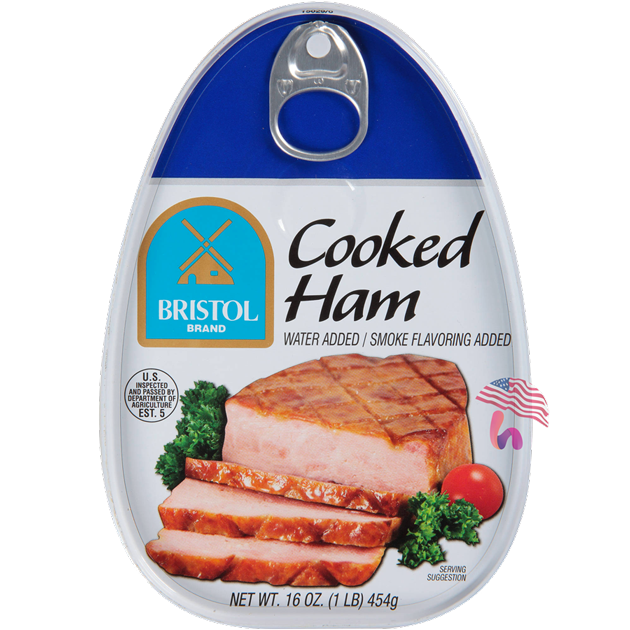 Thịt hộp Cooked Ham Bristol 454g (Thịt  Xông khói USA)
