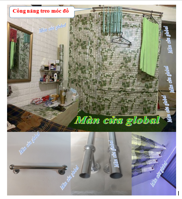 Thanh treo rèm màn cửa inox304 1.7m