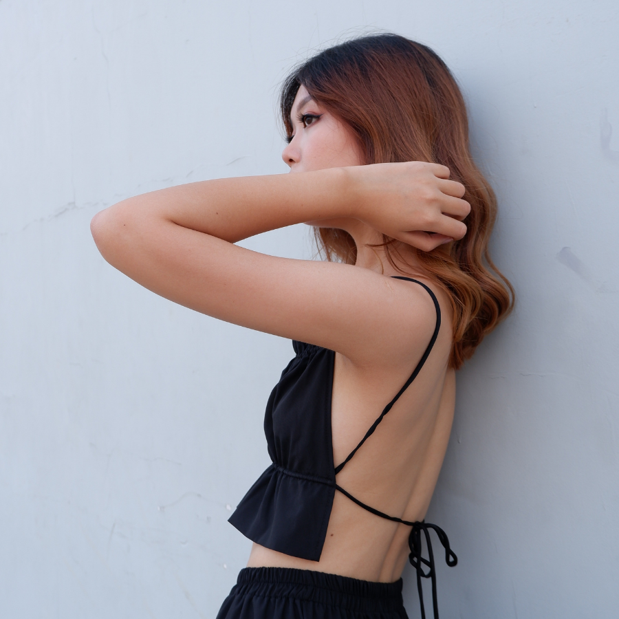 Croptop viền bèo dây lưng EXAC61EXISTS BEAUTY